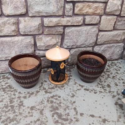 BIRD FEEDER BIRD FOOD FLOWER POTS AND MOREAND MORE