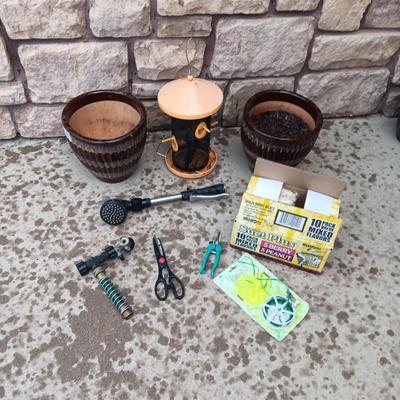 BIRD FEEDER BIRD FOOD FLOWER POTS AND MOREAND MORE