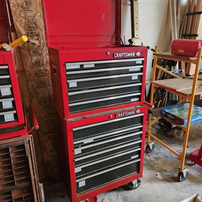 Craftsman 11 Drawer Tool Chest Cabinet 2 piece with Keys Cabinet 1