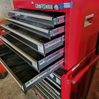 Carftsman 11 Drawer Tool Chest Cabinet 2 pieces with keys Cabinet 2 lot 777