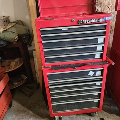 Carftsman 11 Drawer Tool Chest Cabinet 2 pieces with keys Cabinet 2 lot 777