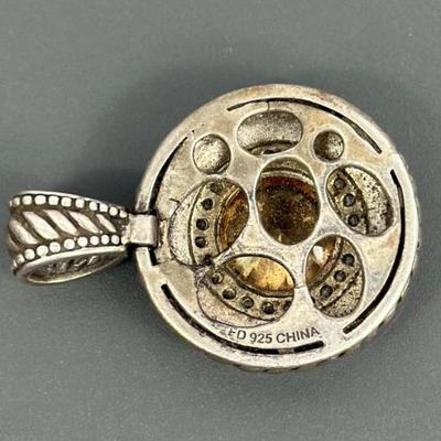Lot 40: Sterling Silver Pendant with Stone - 13g