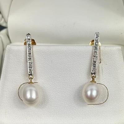 Lot 48: 10k Gold Earrings with Stone - 2g