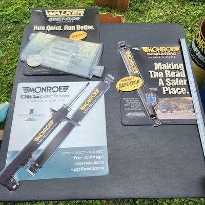 lot of 3 Tenneco Walker Monroe Shocks & Struts Signs 1 metal 2 Plastic