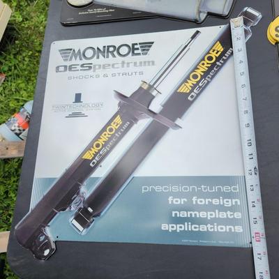lot of 3 Tenneco Walker Monroe Shocks & Struts Signs 1 metal 2 Plastic