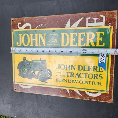 2 Metal Signs John Deere Granpa's Fix it Signs