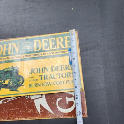 2 Metal Signs John Deere Granpa's Fix it Signs