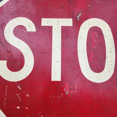 Vintage Heavy Metal STOP Sign City of Evanston Man Cave Garage
