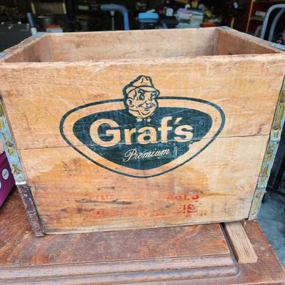 Graf's Premium Fine Beverages Milwaukee Wis. Wood Wooden Crate 1960 Southern Wooden Box Co. Jonesboro Ark