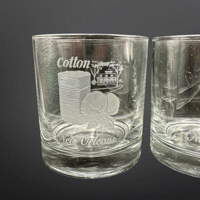 Etched New Orleans Themed Rock Glasses - Set of 6