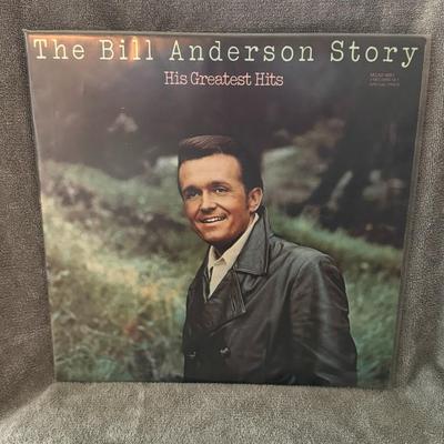Sale Photo Thumbnail #386: "The Bill Anderson Story: His Greatest Hits," a compilation album by American country music singer-songwriter Bill Anderson. 
Details about the album:
Artist: Bill Anderson.
Album Title: The Bill Anderson Story: His Greatest Hits.
Release Information: Ori