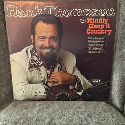 Sale Photo Thumbnail #290: "Kindly Keep It Country" by Hank Thompson. 
Here's some information about the album:
Artist & Title: Hank Thompson – Kindly Keep It Country.
Label & Release Year: Released on Dot Records in 1973.
Genre: It's a country music album featuring Thompson's si