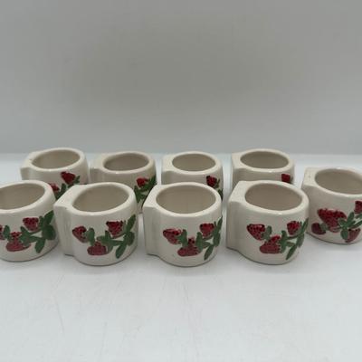 Strawberry Napkin Rings - Set of 9