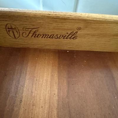Vintage Thomasville Hexagonal Side Table with Drawer and Shelf