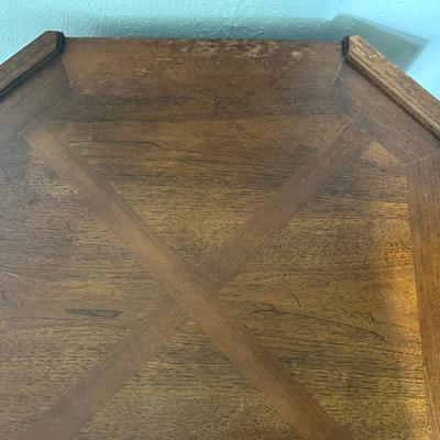 Vintage Thomasville Hexagonal Side Table with Drawer and Shelf