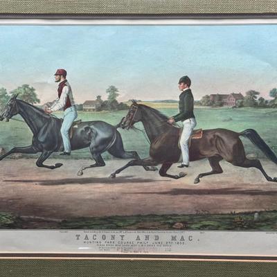 Framed Horse Race Print by Currier & Ives