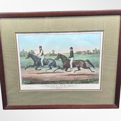 Framed Horse Race Print by Currier & Ives