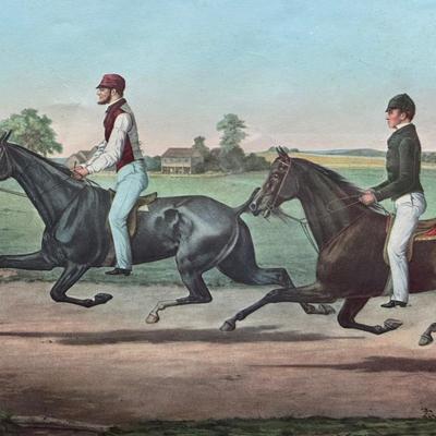 Framed Horse Race Print by Currier & Ives