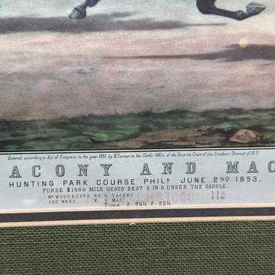 Framed Horse Race Print by Currier & Ives