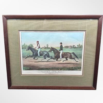 Framed Horse Race Print by Currier & Ives