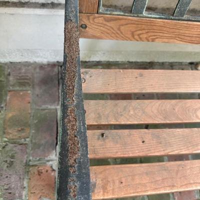 Berkeley Forge & Foundry Outdoor Bench – Genuine American Oak & Cast Iron