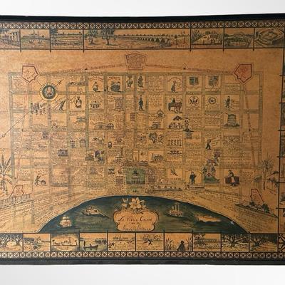 Framed Illustrated Map of the Vieux Carré (French Quarter, New Orleans)
