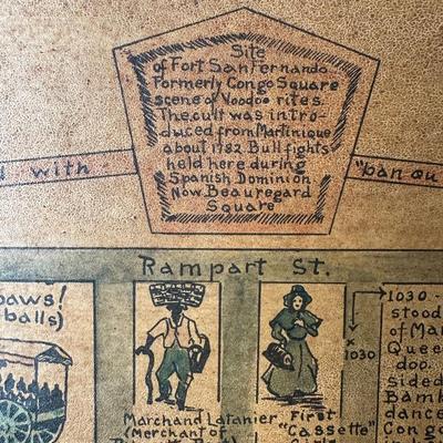 Framed Illustrated Map of the Vieux Carré (French Quarter, New Orleans)