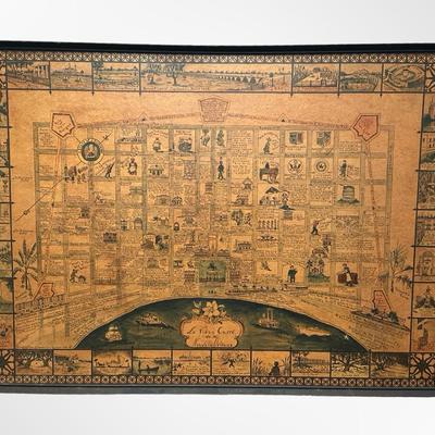 Framed Illustrated Map of the Vieux Carré (French Quarter, New Orleans)