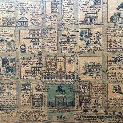 Framed Illustrated Map of the Vieux Carré (French Quarter, New Orleans)
