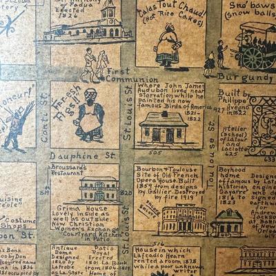 Framed Illustrated Map of the Vieux Carré (French Quarter, New Orleans)