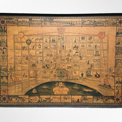 Framed Illustrated Map of the Vieux Carré (French Quarter, New Orleans)