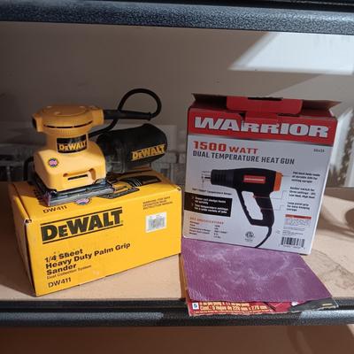 DEWALT 1/4 SHEET PALM SANDER & 1500 WATT HEAT GUN