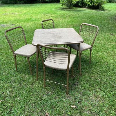 Vintage Folding Cosco Game Table and Chairs