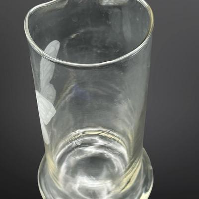 Butterfly Etched Glass Pitcher