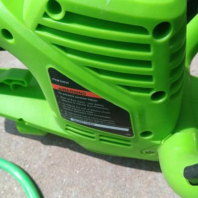 LEAF BLOWER, HEDGE TRIMMER, NICE EXTENSION CORD AND 2 RAKES