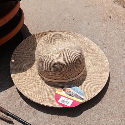 HIS AND HERS SUN HATS, 3 PLANT DOLLIES, LIMB CUTTER AND MORE