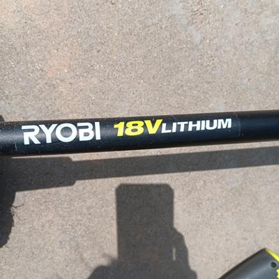 RYOBI CORDLESS WEED CUTTER AND LEAF BLOWER WITH BATTERY AND CHARGER