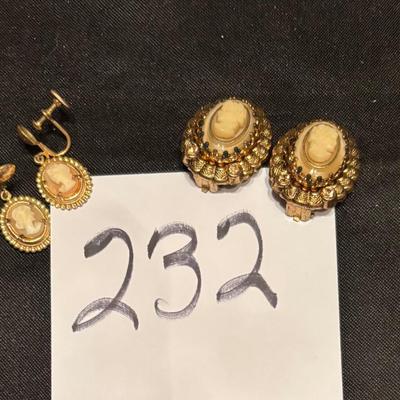 Vintage Cameo Earring Lot