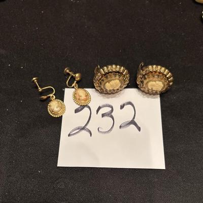 Vintage Cameo Earring Lot