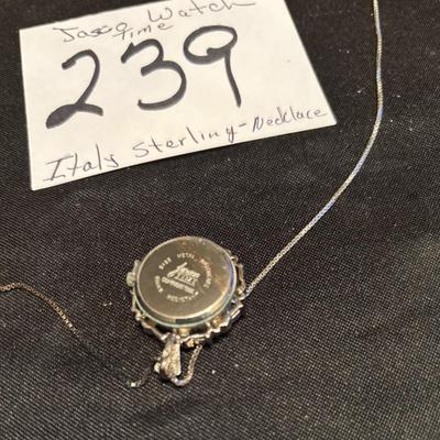 Italy Sterling Necklace and Jars Time Watch