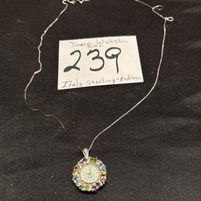 Italy Sterling Necklace and Jars Time Watch