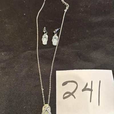 Summer Sandals Necklace and Earring Set