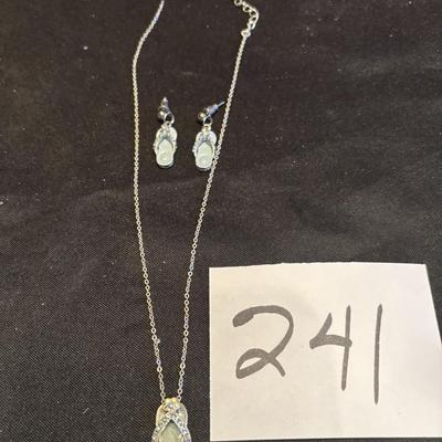 Summer Sandals Necklace and Earring Set