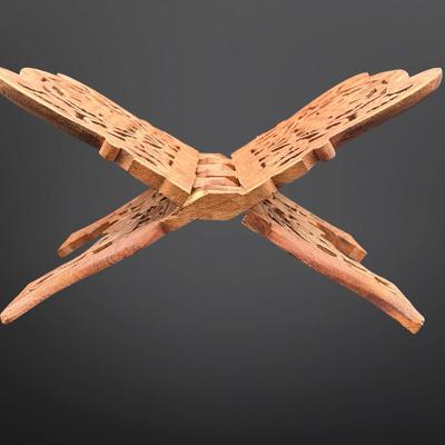 Vintage Hand Carved Wooden Folding Book Stand India Shesham Wood