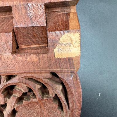 Vintage Hand Carved Wooden Folding Book Stand India Shesham Wood