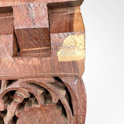 Vintage Hand Carved Wooden Folding Book Stand India Shesham Wood
