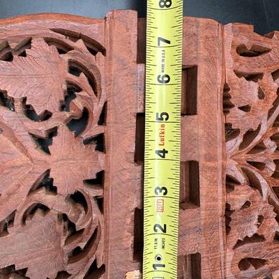 Vintage Hand Carved Wooden Folding Book Stand India Shesham Wood