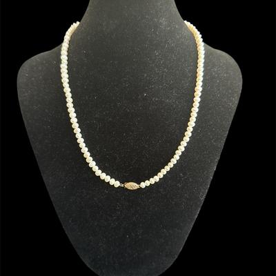14K Clasp Pearl Necklace