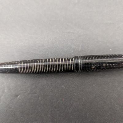 1930's Parker Vacumatic Junior Laminated Grey Pearl Speed line Filler Fountain Pen - Untested