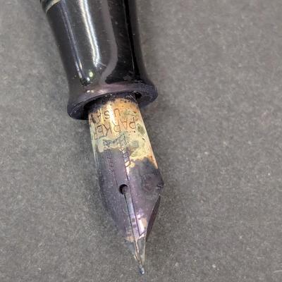 1930's Parker Vacumatic Junior Laminated Grey Pearl Speed line Filler Fountain Pen - Untested